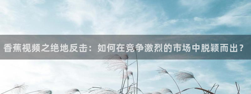 老湿69影院：香蕉视频之绝地反击：如何在竞争激烈的市场中脱颖而出？
